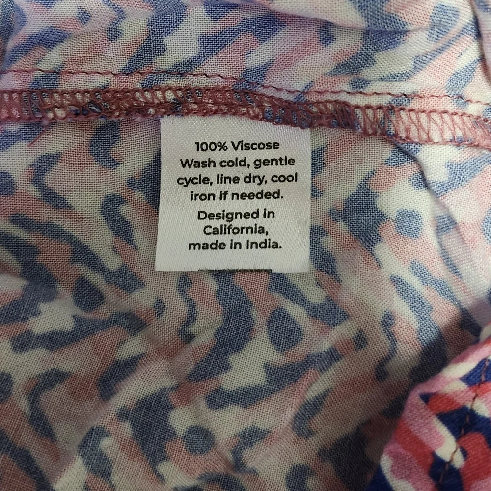 RockPaperFlower Women's Size L Tunic Top Blue & Pink (Multicolor)